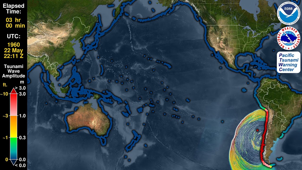 Tsunami Forecast Model Animation: Chile 1960