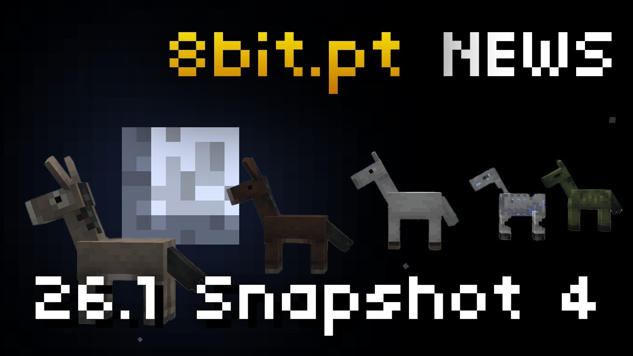 26.1 Snapshot 4 - New Baby Horses | 8bit.pt Minecraft NEWS
