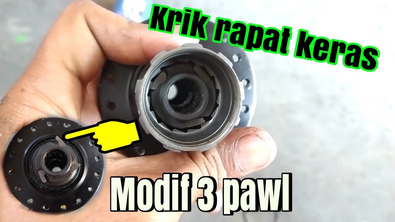 Modifikasi jalur pawl || upgrade 3 pawl jangkrik hub freehub cassete