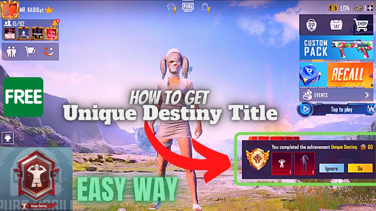 How To Get Unique Destiny Title In PUBG MOBILE | Easy Way To Complete
