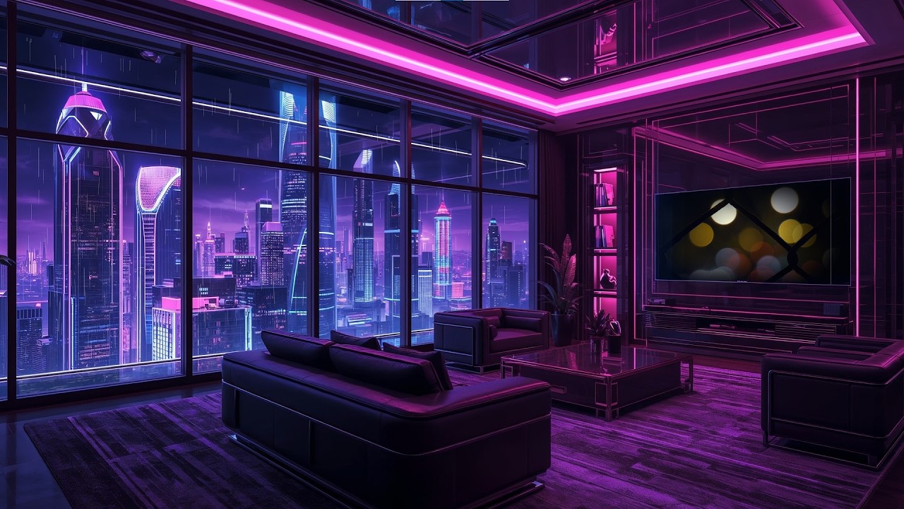3AM in a Luxury Neon Office 🌆 Lofi Piano for Deep Focus, Study & Sleep (4K)