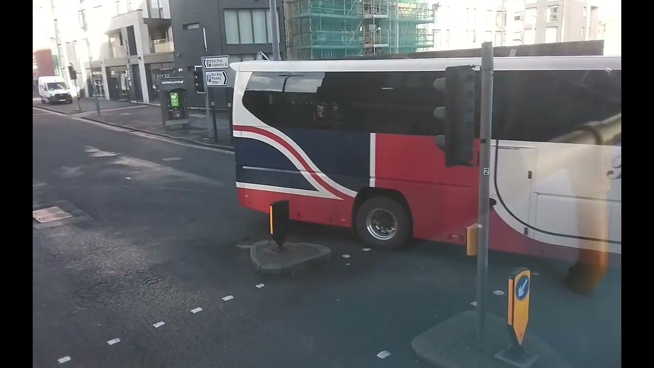Bus route 45/47 viewed from top deck on a clear sunny day