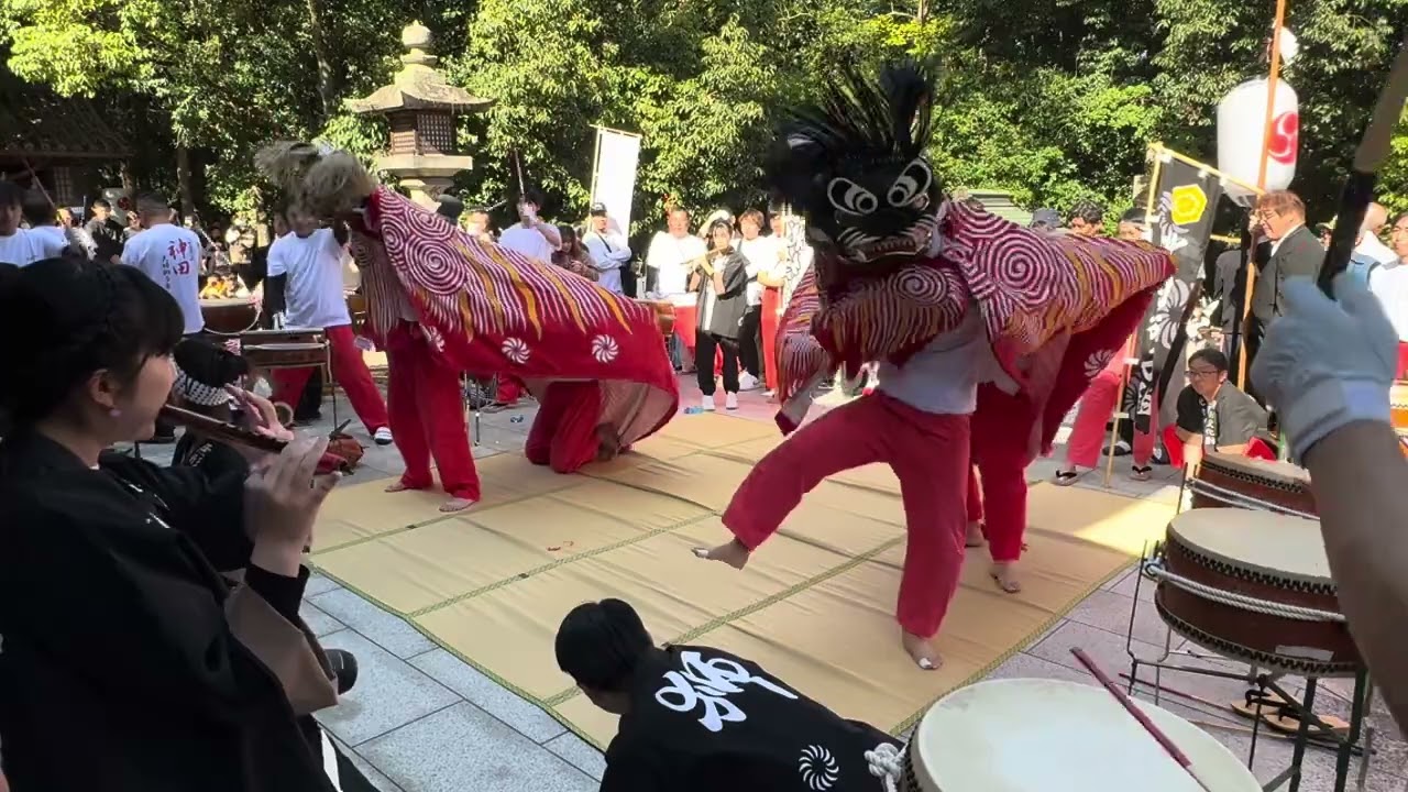 令和５年(2023年)浪打八幡宮　御前出し　吉津夫婦獅子舞　北村