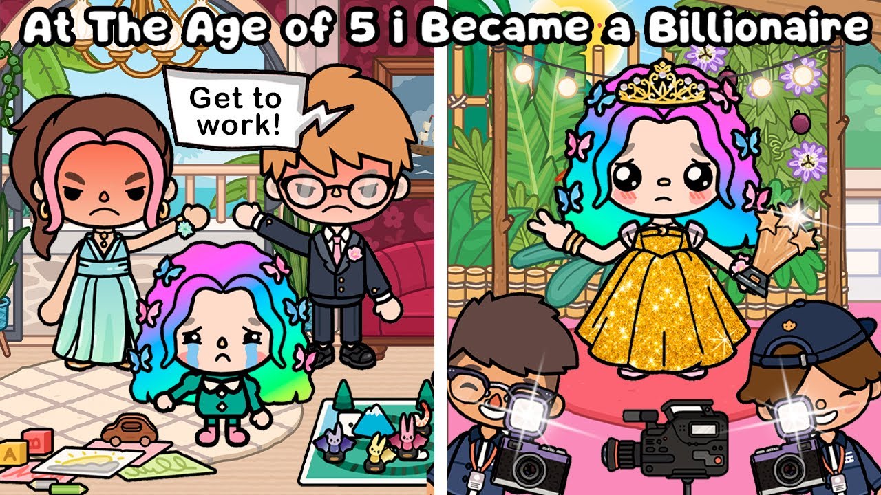 At The Age Of 5 i Became a Billionair. Bad Parents | Rainbow hair | Toca Boca | Toca Life Story