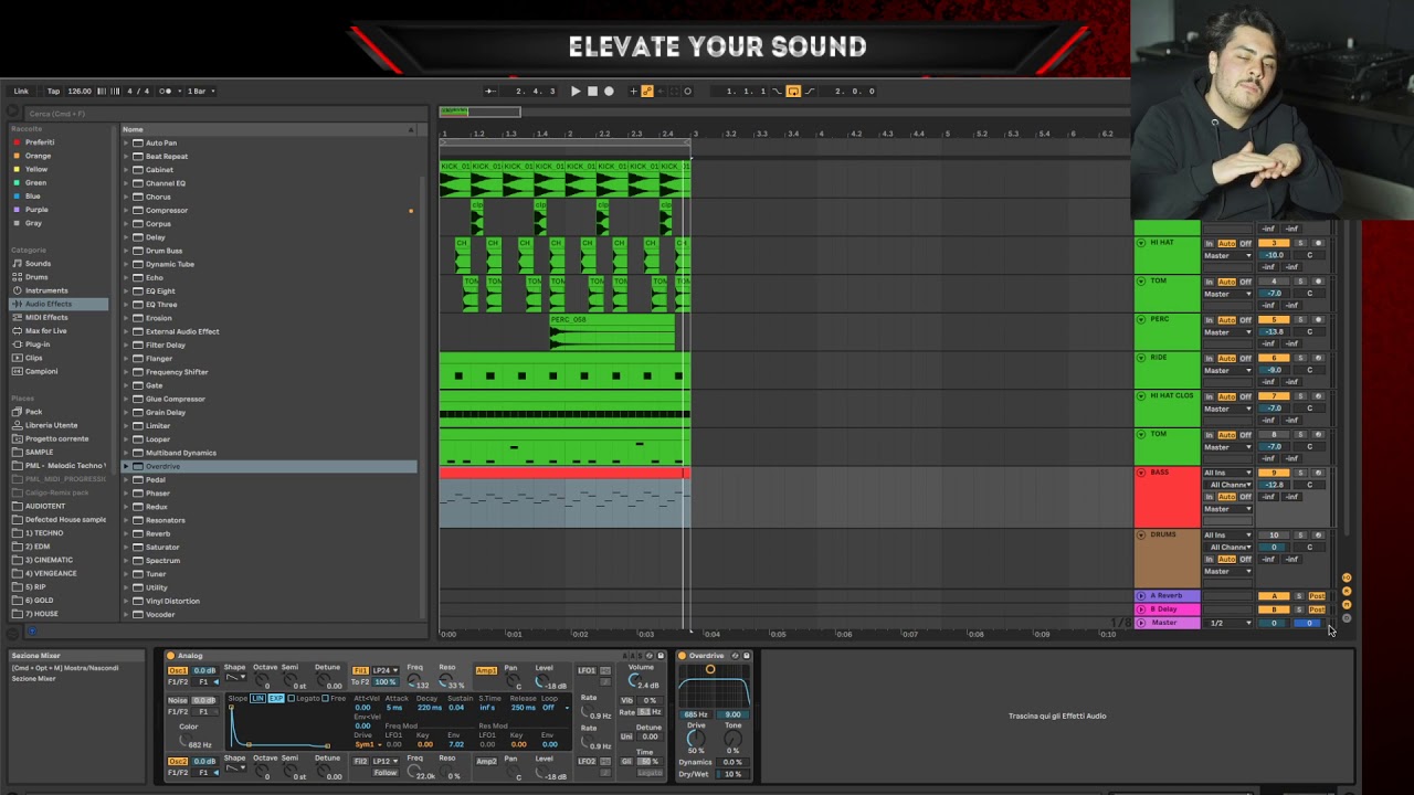 Coloriamo il Basso! In Ableton Live 10 [021]  [CORSO DI ABLETON LIVE 10 DALLE BASI] [TECHNO HOUSE]