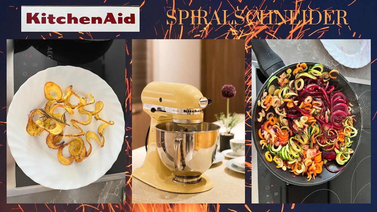 KitchenAid SPIRALSCHNEIDER 5KSM1APC review, try on Gemüsenudel + Tornadopommes zubereiten