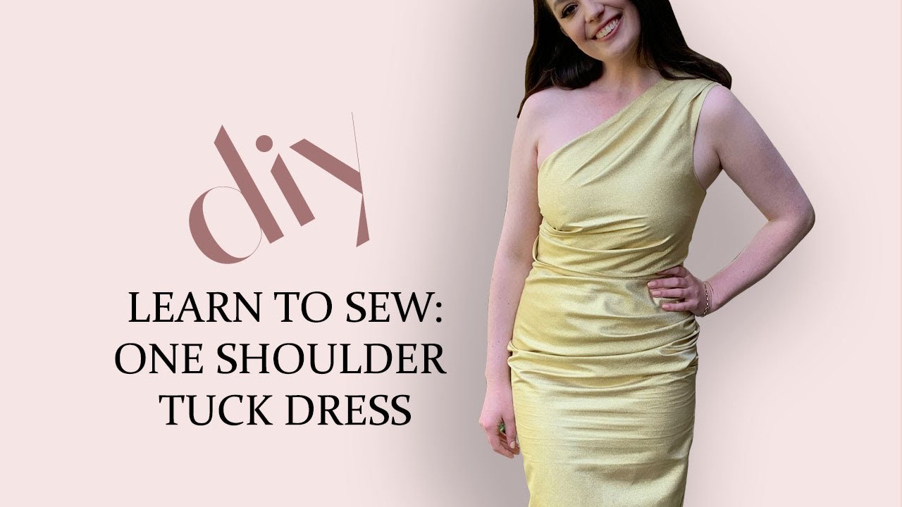 Learn to Sew: One Shoulder Tuck Dress