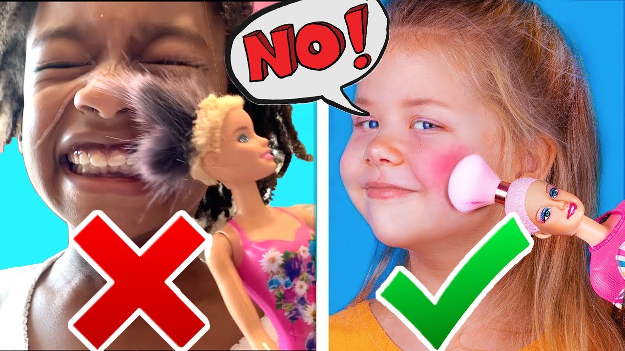 Naiah and Elli Try Never Too Old For Dolls! DIY Doll Makeup Ideas with Mom! Family Vlog