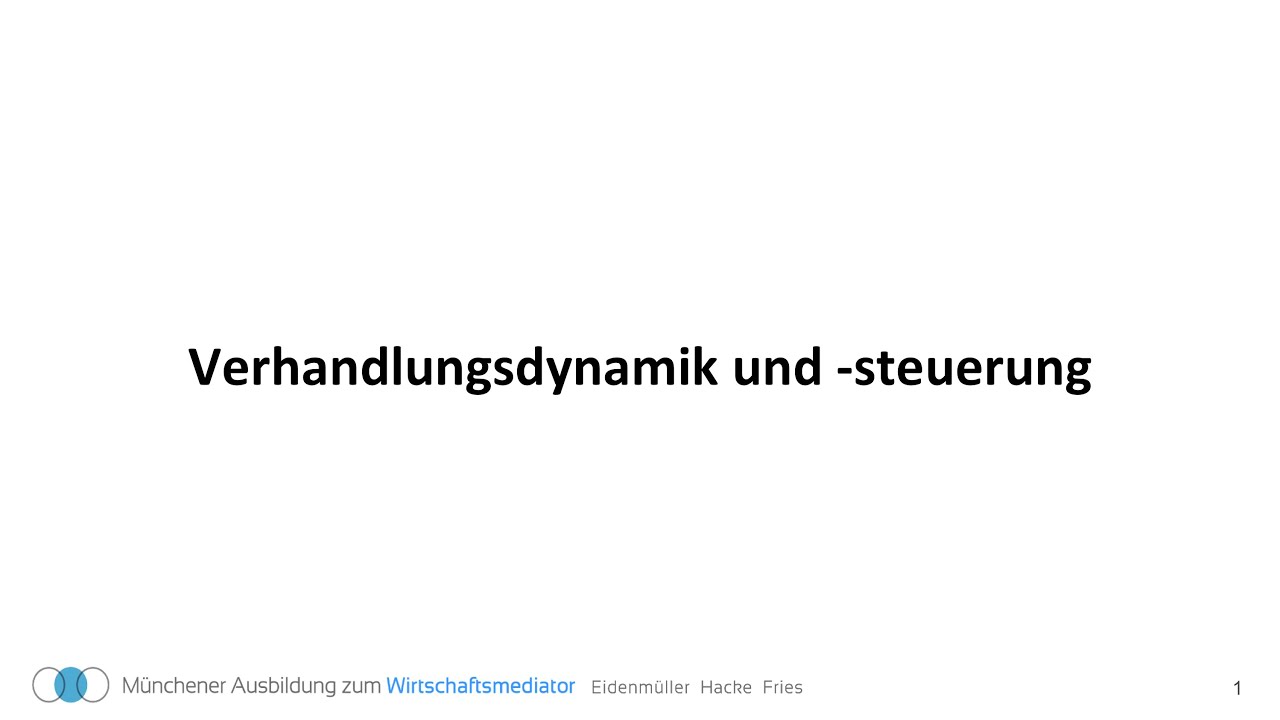 Verhandlungsdynamik und -steuerung