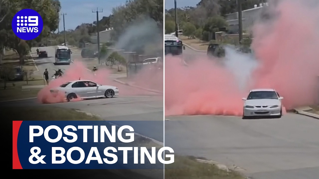 Hoons post reckless stunt on social media | 9 News Australia