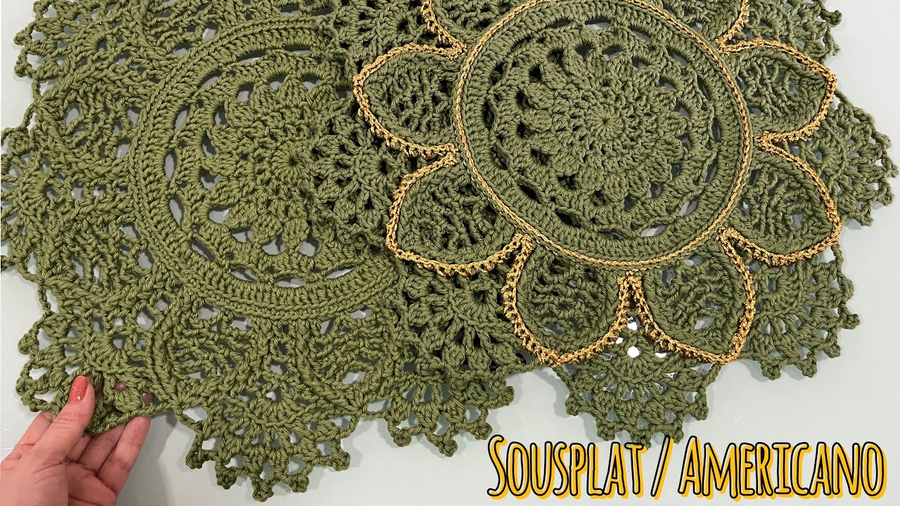 Americano / Sousplat de crochê mandala do amor / no fio 6 por @luziafigueiredo_croche