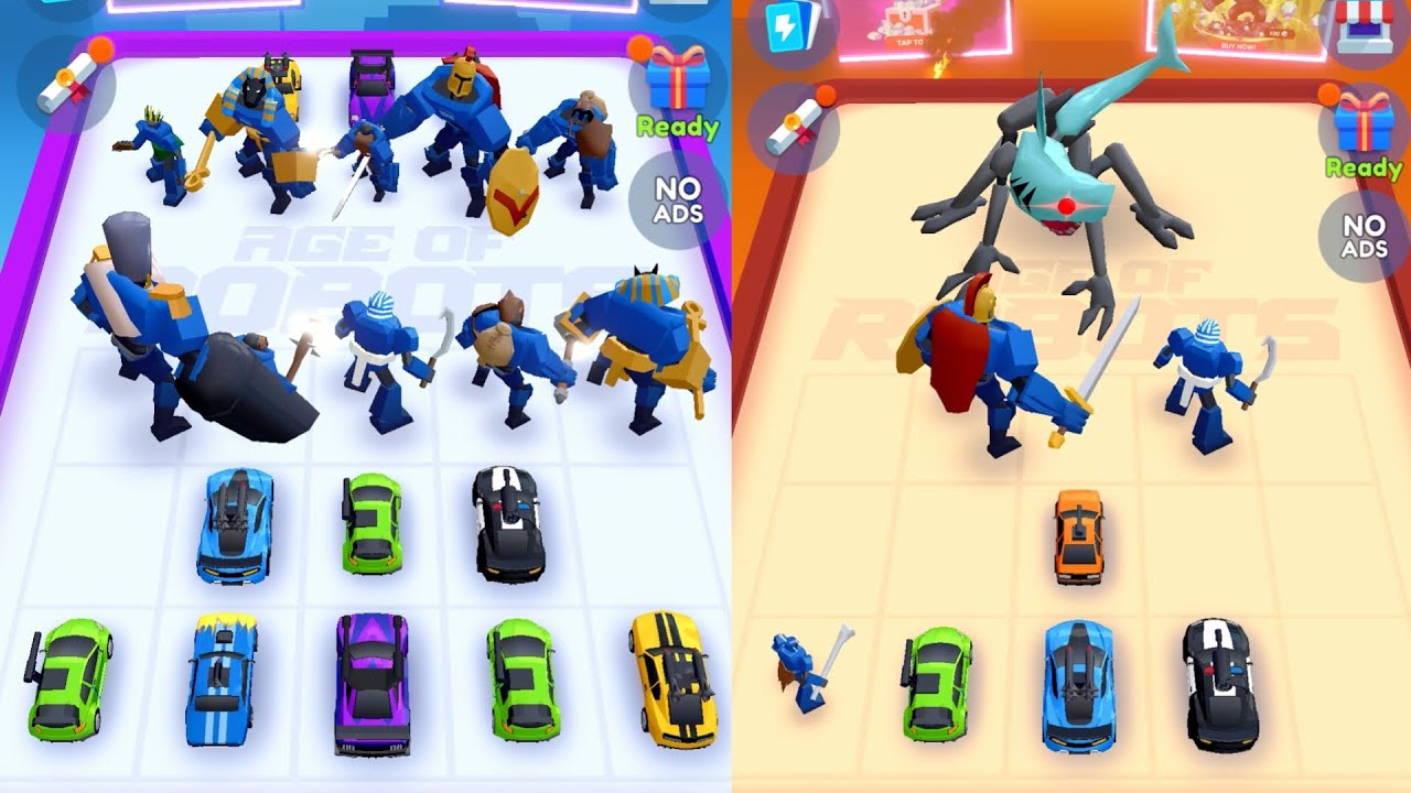 Robot Merge Master _ Monster Car Vs Robot Merge Battle, Ancient Knights vs Super Cars