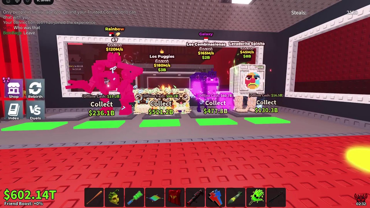 Steal a brainrot Pvp/Dueling using place holder for duels! LF mid secrets (la grande or above)