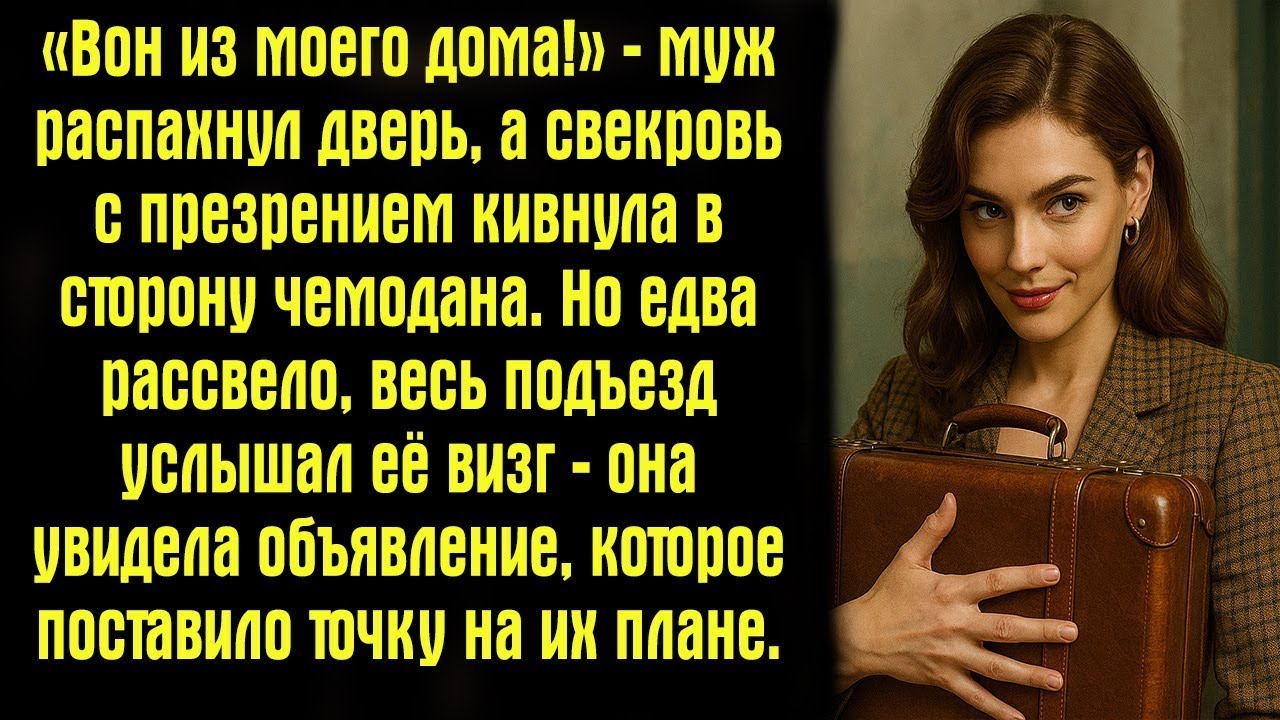 «Вон из моего дома!» — муж распахнул дверь, а свекровь с презрением кивнула в сторону чемодана. Но..