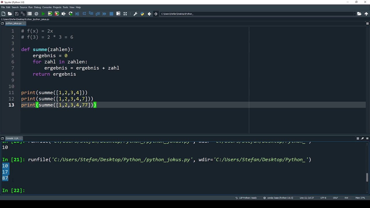 30. Python def mit und ohne return
