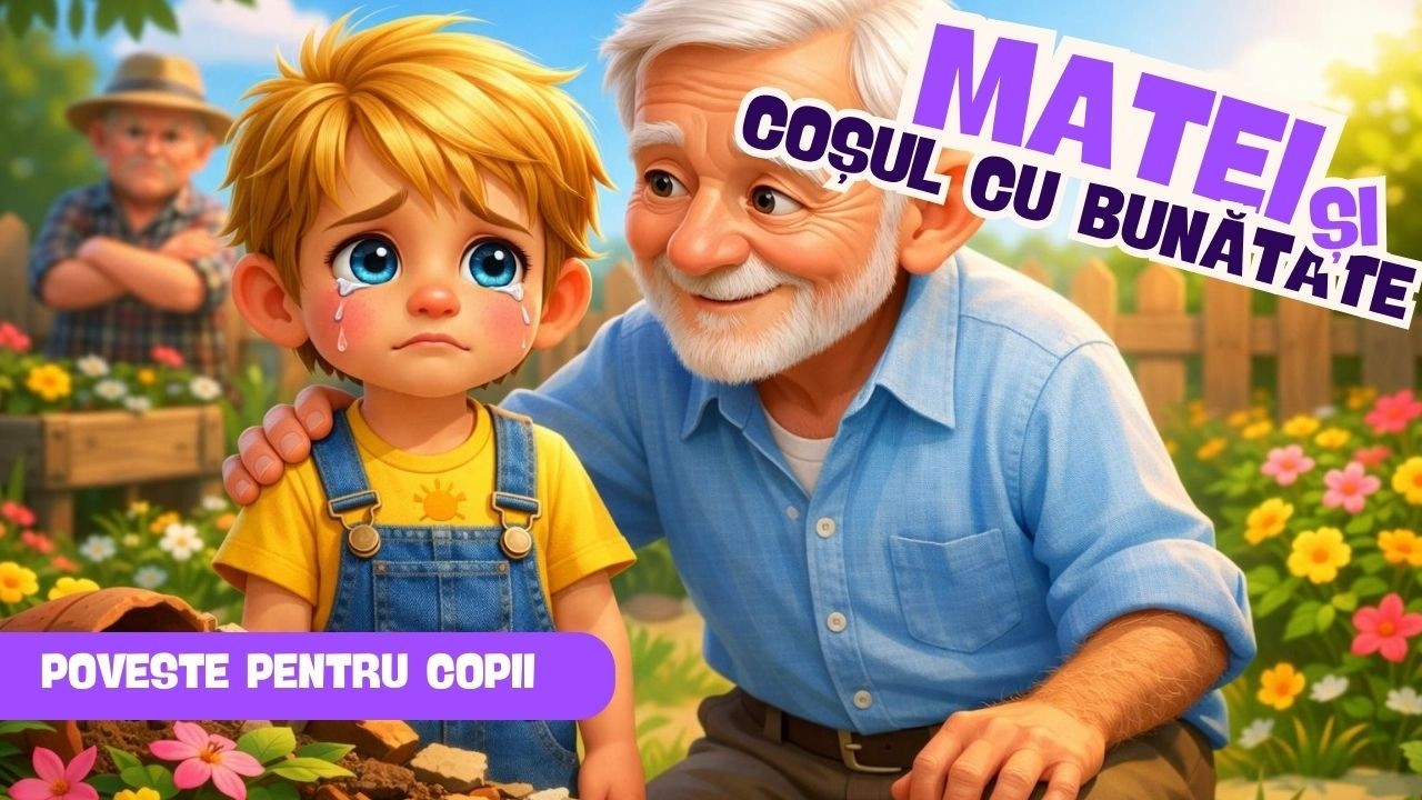 Matei și Coșul cu Bunătate | Biruiește răul prin bine | Poveste pentru copii în Limba Română