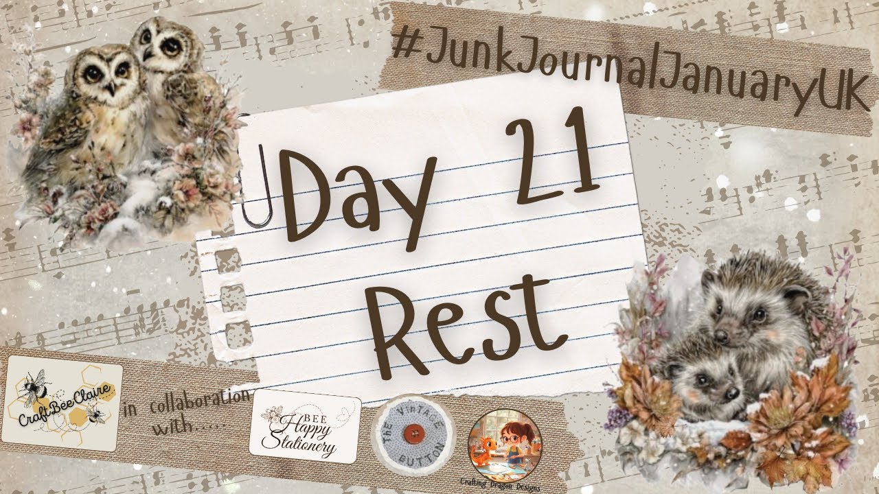 #JunkJournalJanuaryUK #Day21 - Rest (or not?!?) + giveaway 🤩🐝🌟
