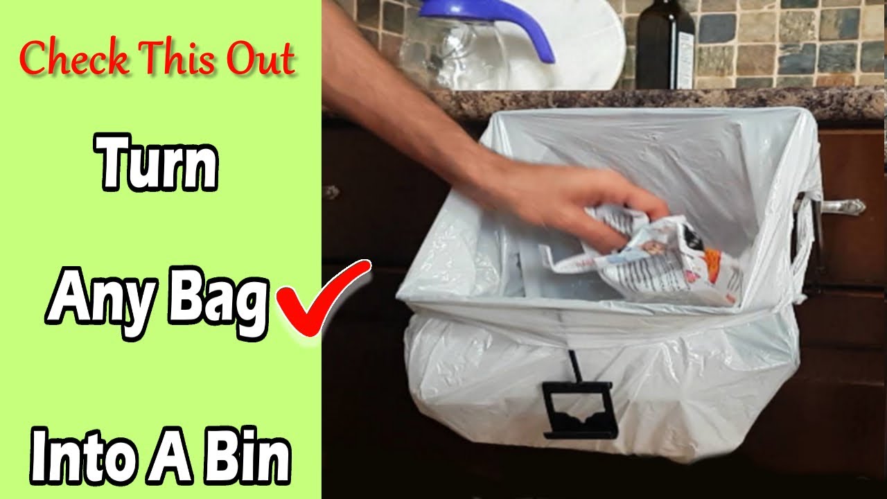 Bag Holder for kitchen waste. Rack for trash & garbage bags - Multi Purpose Bag Holder (BagEZ)