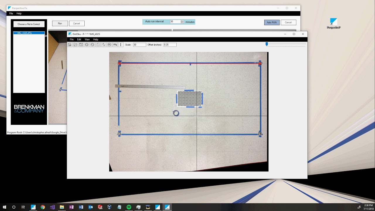 Automatic Perspective Correction of Images and Image Measurements