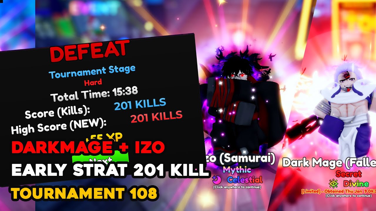EARLY STRAT TOURNAMENT 108 WITH IZO NO SSS/LB 201 KILL - Anime Adventures