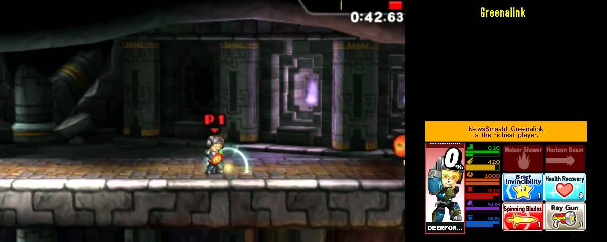 Mii Gunner [200793] Super Smash Bros 4 3DS Smash Run 200,000+ Score Run
