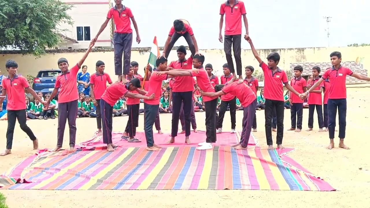 Pyramids formation by students of ZPHS kodakandla , Siddipet on Independence day