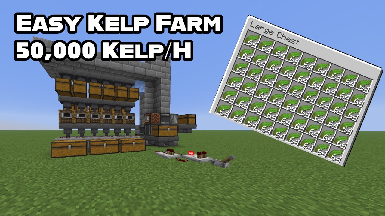 Easy Kelp Farm in Minecraft! (50,000 Kelp/H)