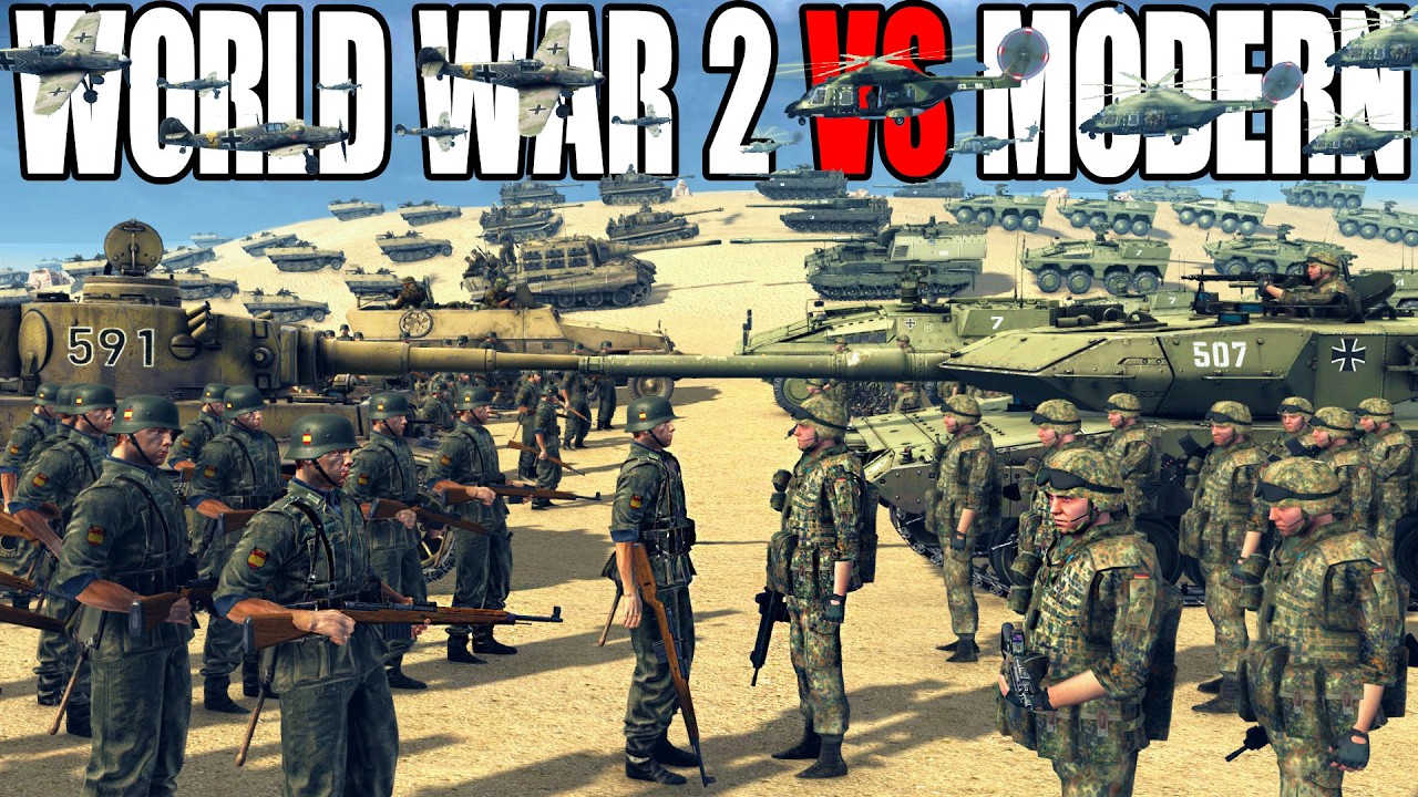 WW2 GERMAN ARMY vs MODERN GERMAN ARMY - Gates of Hell: WW3 Mod Battle Simulator