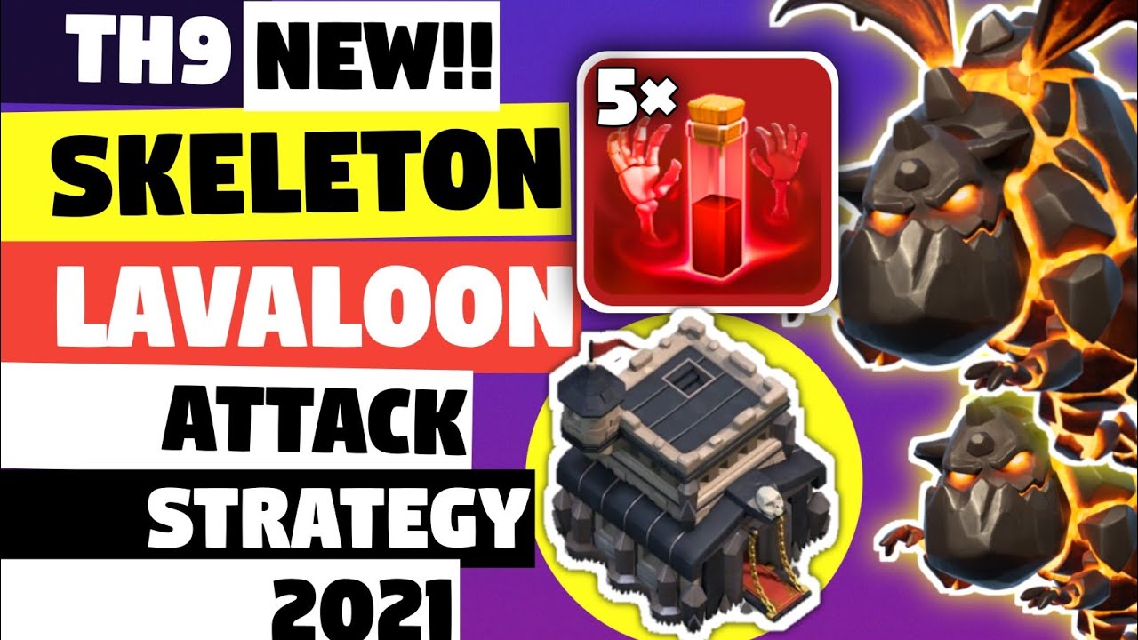 TH9 Lavaloon Attack Strategy (2021) | Best TH9 War Attack Strategy - Clash Of Clans