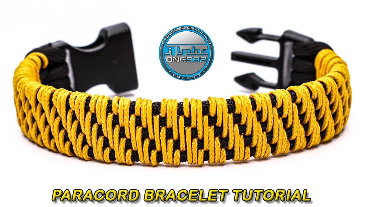 Brick Stitch Weaving Paracord Bracelet Pattern with Micro cord Knot Tutorial
