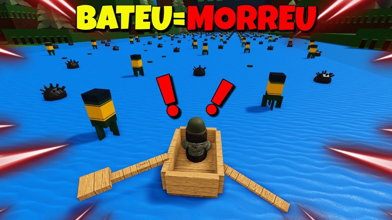 🧨DESAFIO ATRAVESSE O CAMPO MINADO SEM MORRER NO BUILD A BOAT!! ROBLOX BABFT