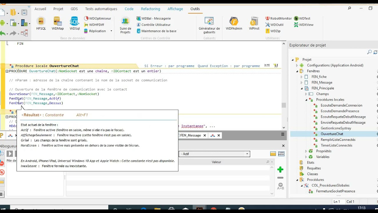 messagerie instantané  WinDev ...suite