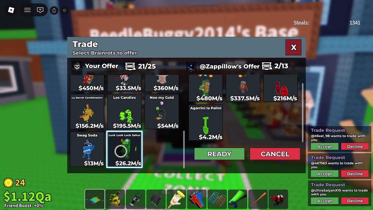 Steal a brainrot trading (NEW TRADING MACHINE)