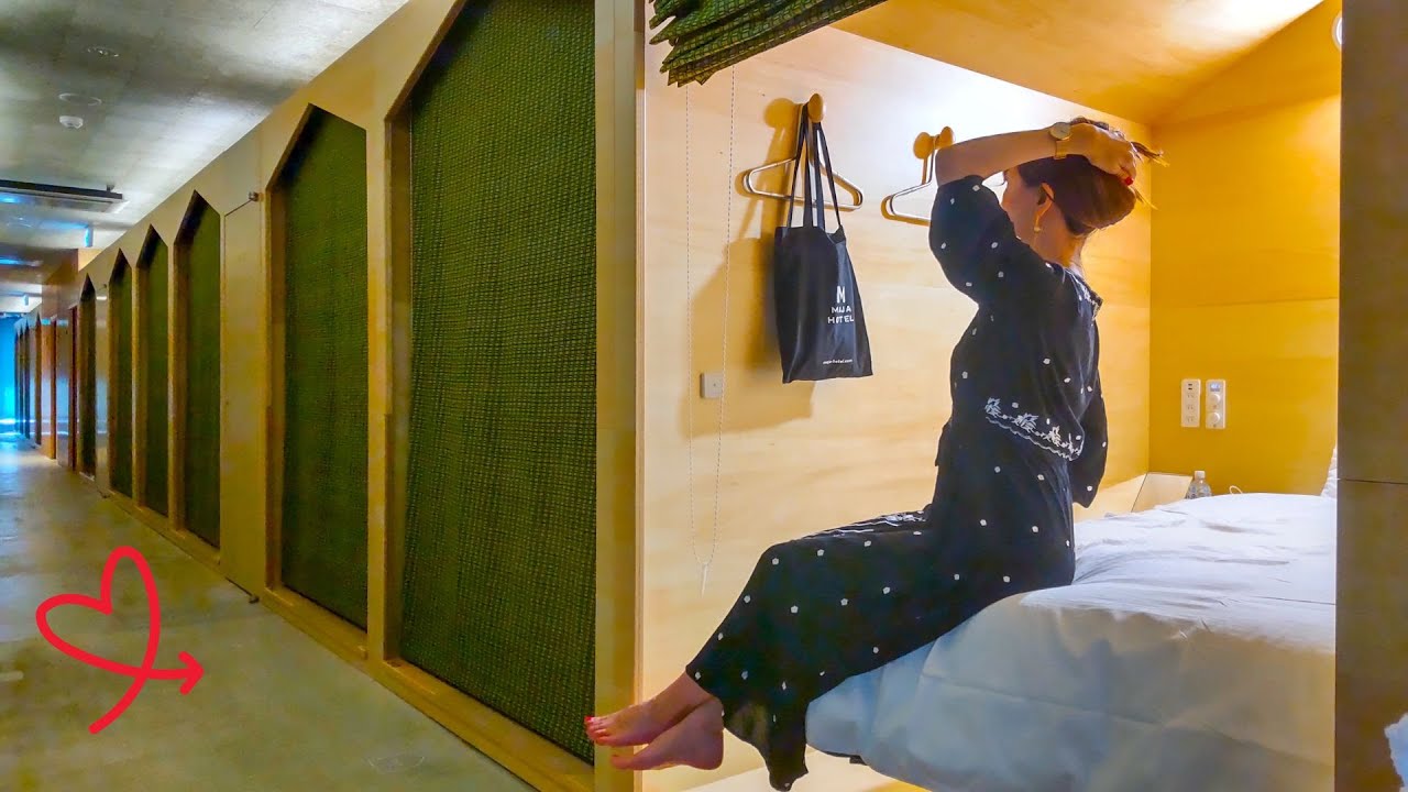 $33! Кавайи👘 Капсульный отель в стиле лесной хижины, Киото😴🛌Япония🇯🇵MAJA HOTEL KYOTO