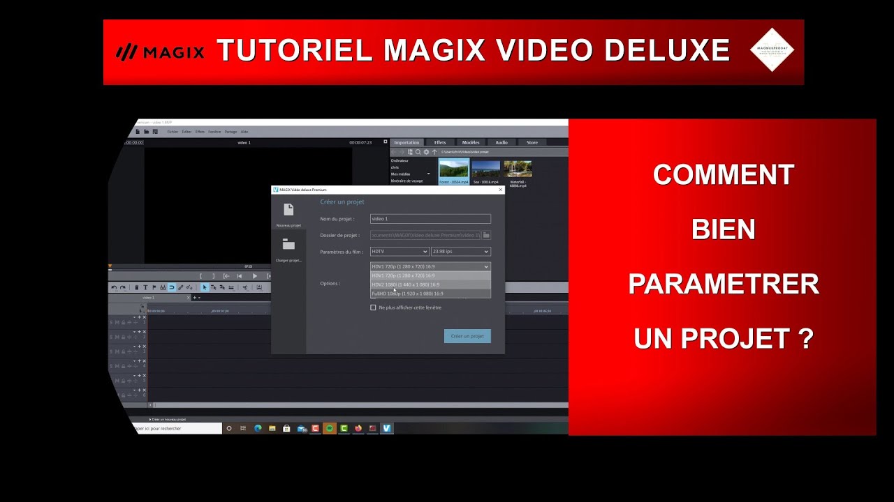 Tutoriel MVD 2021: Comment bien paramétrer un projet?