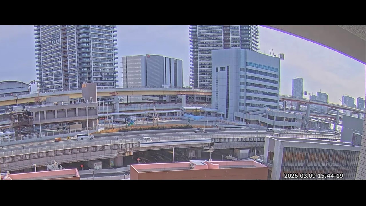 阪神高速3号神戸線 京橋PA付近 ライブカメラ Japan Hanshin Expressway No.3 Kobe Line Kyobashi rest area near Live Camera.