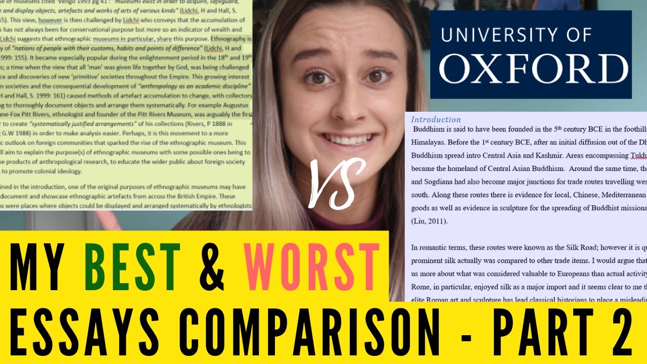 Comparing My Best And Worst Oxford University Essays #2: What Makes A Very Good, First Class Essay?