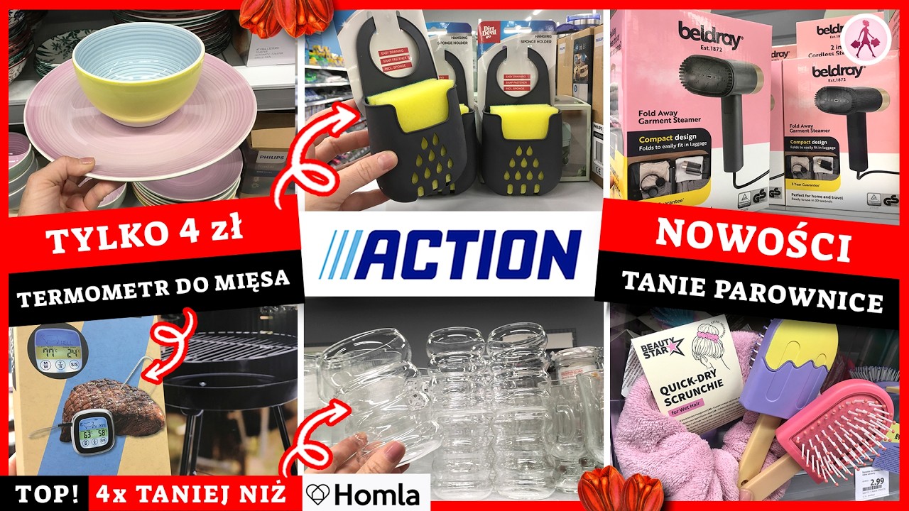 ACTION 4xTANIEJ NIŻ HOMLA 😱 Termometry do mięsa 😍 Kolorowa zastawa 🧡💛💜
