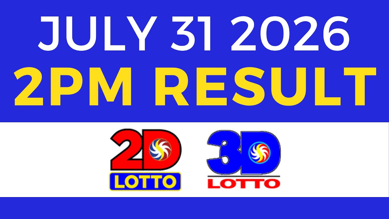 2PM Lotto Result Today July 31 2026 | EZ2 Swertres PCSO