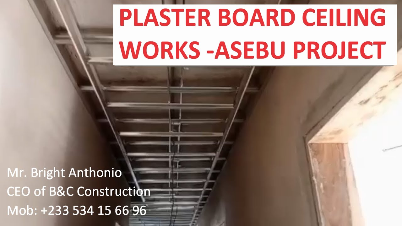Building in Ghana Plaster Board Ceiling installation | Ep-17 | Project Jireh #brightandclara