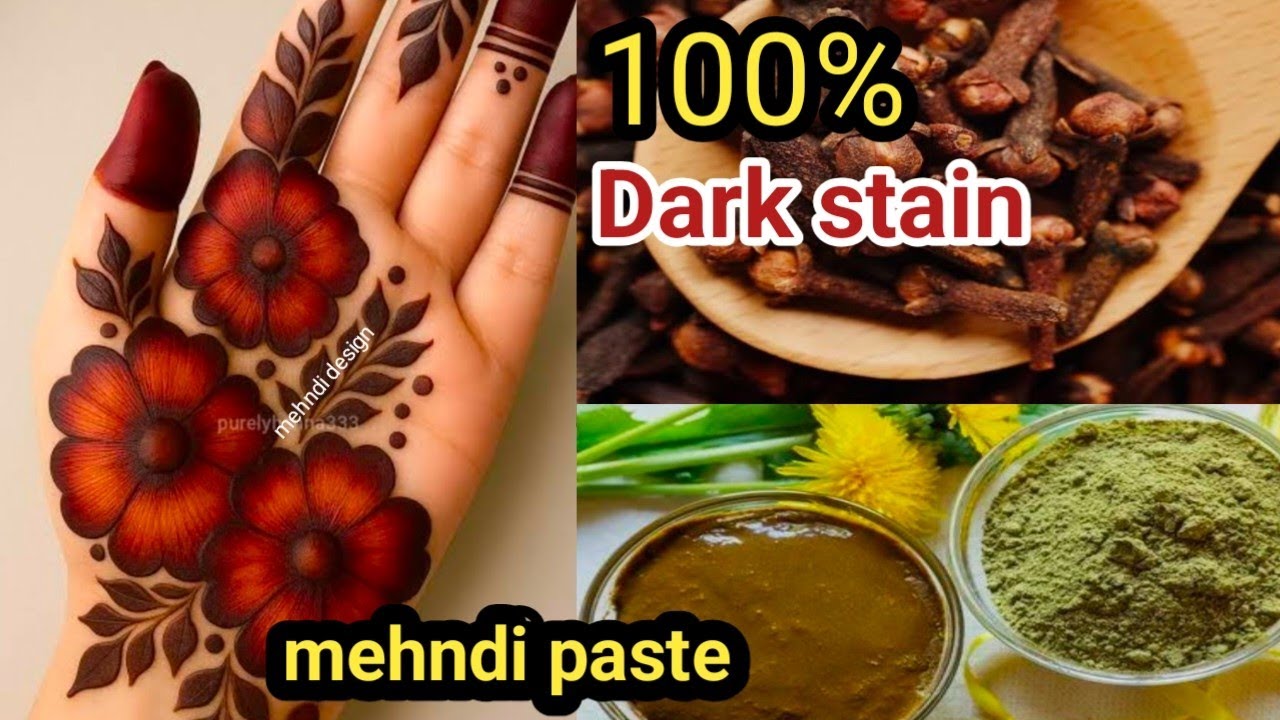 How to make dark stain henna paste || Dark stain mehndi paste tutorial