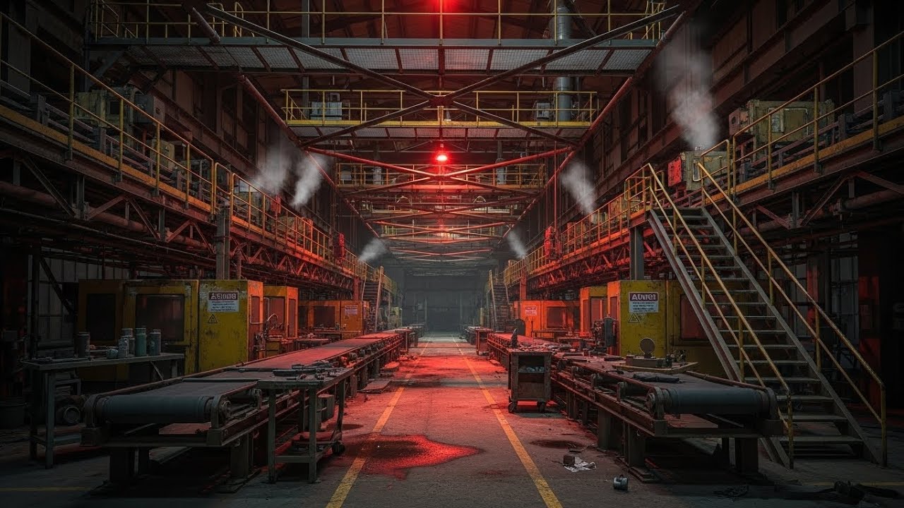 Abandoned Factory Night Shift | Industrial Horror Atmosphere [8 Hours]