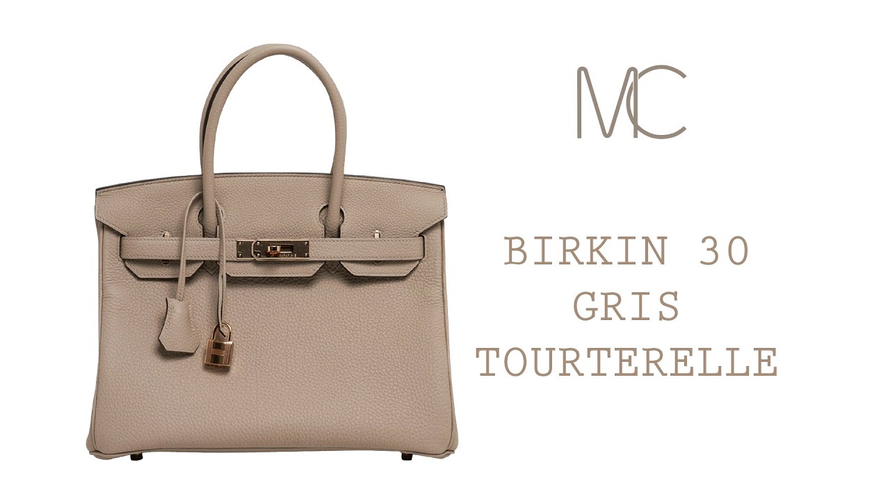 Hermes Birkin 30 Bag Gris Tourterelle Rose Gold Hardware Togo Leather • MIGHTYCHIC •