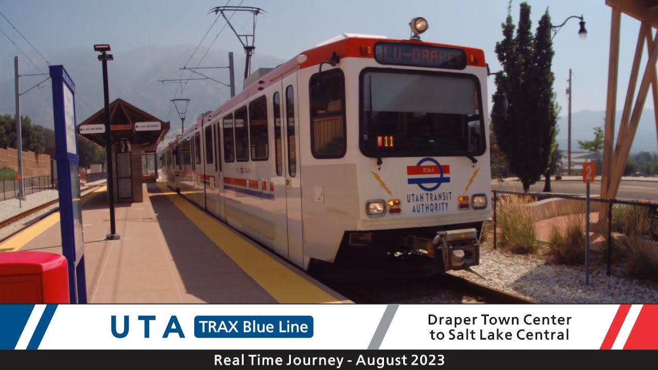 🚊 Utah Transit Authority - Real Time Journey - TRAX Blue - Draper Town Ctr. to Salt Lake Ctrl.
