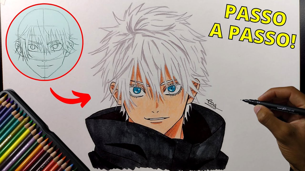Como desenhar SATORU GOJO (Jujutsu Kaisen)