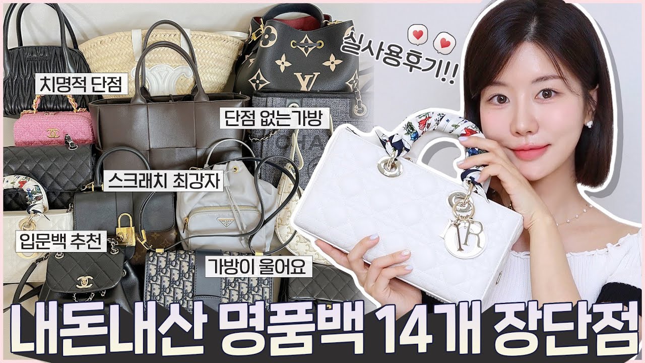 입문백부터〰️레어템까지 내돈내산 명품백 14개 장단점 풉니다👜 비싸다고 완벽한 건 아님😅 실사용 단점 솔직후기 (샤넬, 디올, 루이비통, 보테가, 셀린느, 미우미우 등) sub