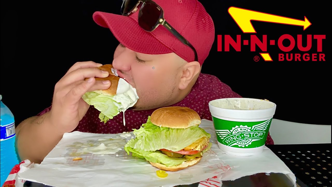 IN N OUT Mukbang • Drowned in WING STOP RANCH • SAVAGE HUNGER