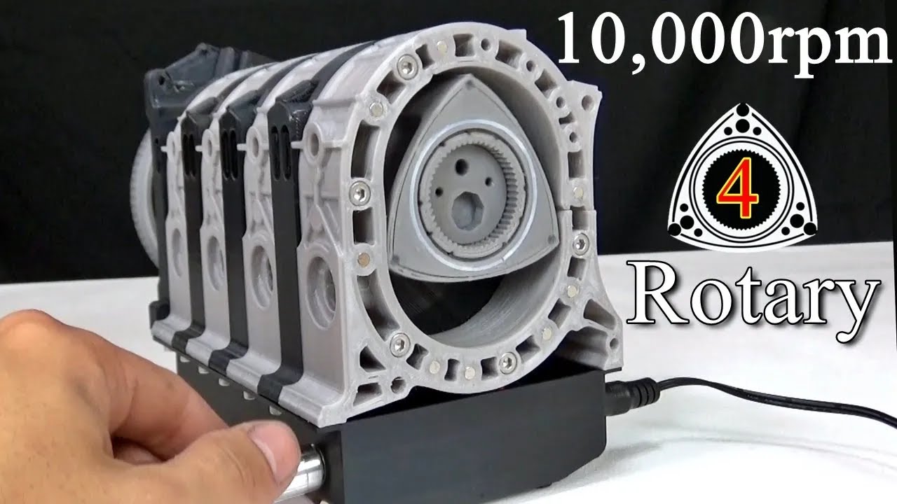 ロータリーエンジンの限界は？手作り模型で1万回転まわせるか挑戦！DIY Rotary Engine Model Build & Test