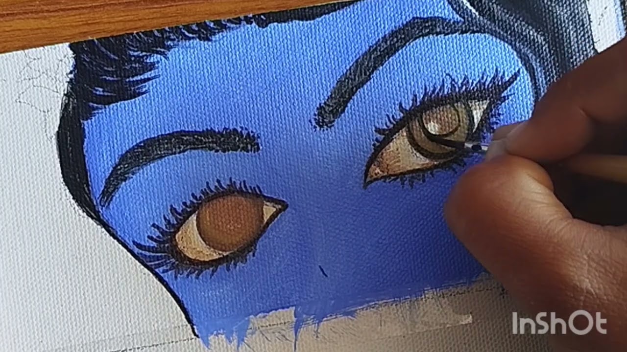 Krishna eye painting step by step