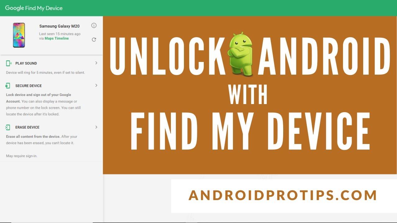 How to Unlock Android Phone With Google Find My device